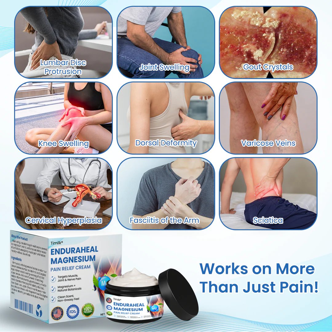 EnduraHeal Magnesium Pain Relief Cream (Treats Arthritis, Neuropathy, Rheumatism, Sports Injuries & More)