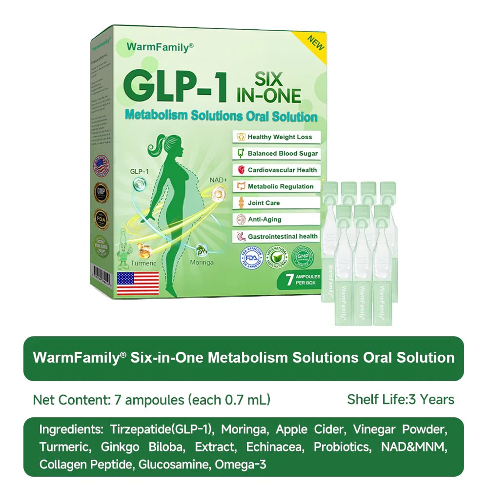 Official Store |Six-in-One Health Solution Oral Liquid (Just once a day, visible changes in 7 days) For obesity, cardiovascular health, diabetes, sleep apnea, Gut Health, joint issues, and more