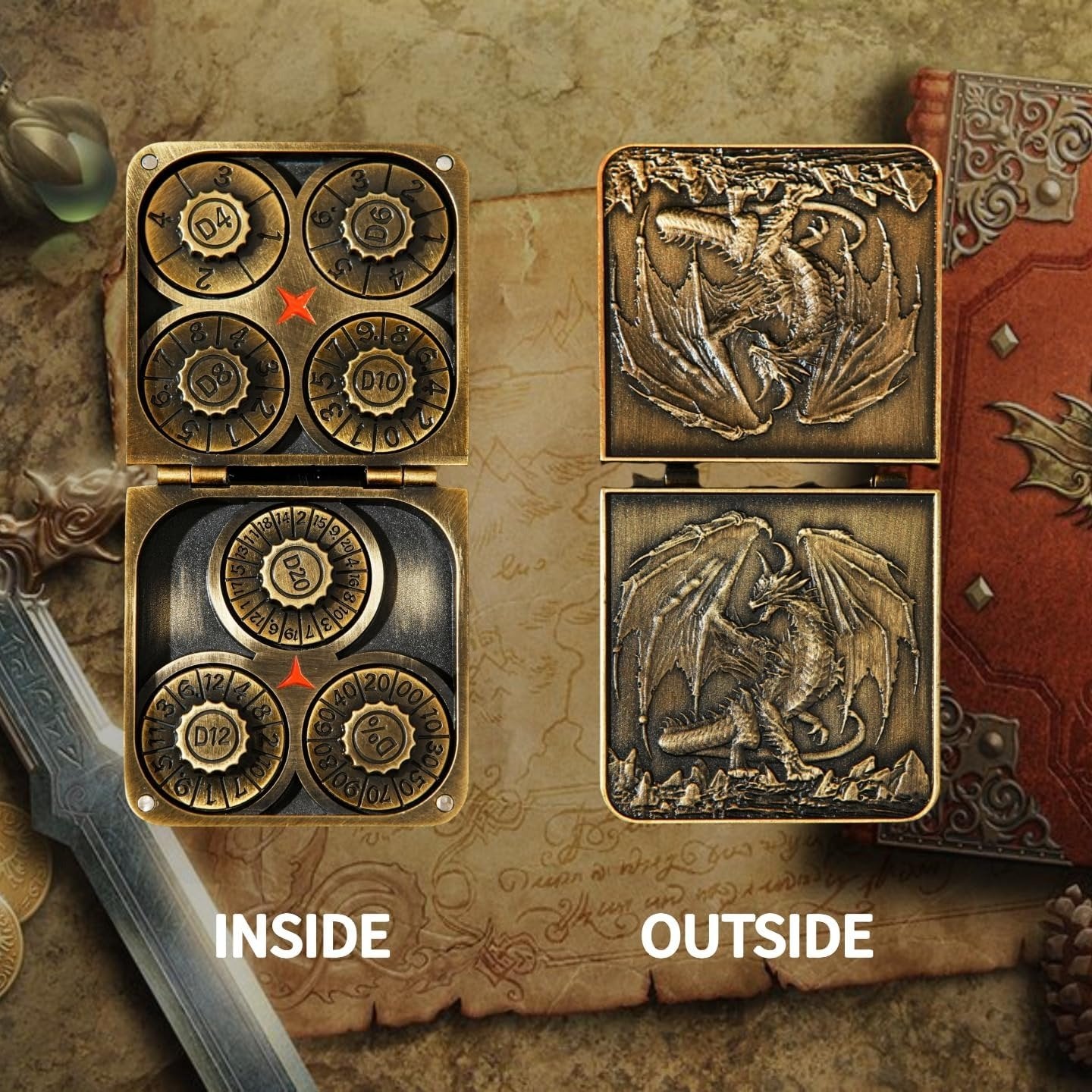 🎲 7-in-1 Metal Spinner Dice Set