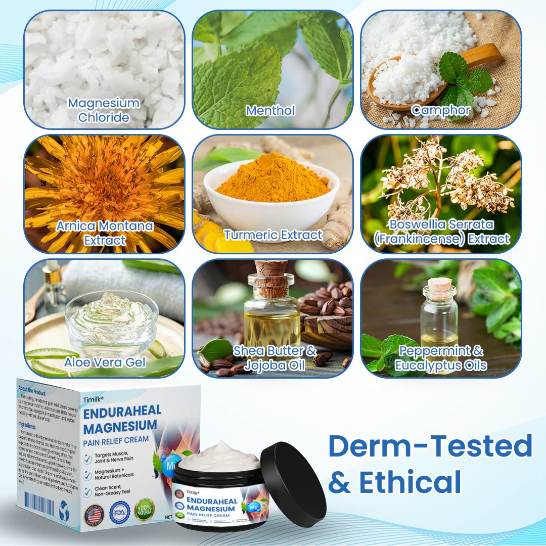 EnduraHeal Magnesium Pain Relief Cream (Treats Arthritis, Neuropathy, Rheumatism, Sports Injuries & More)