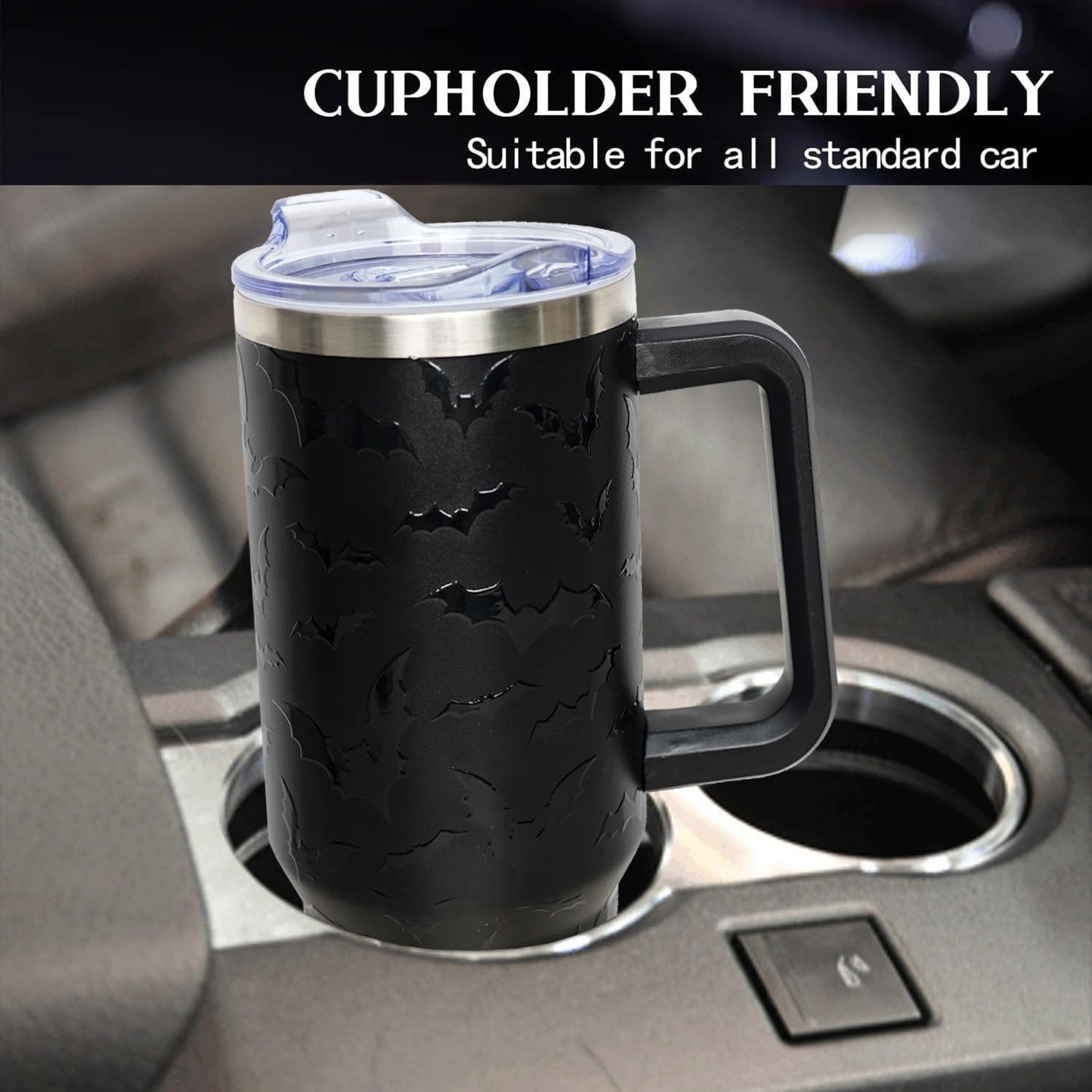 🎃 40oz Bat Halloween Tumbler with Lid & Straw 👻