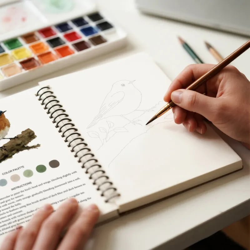 🔥LAST DAY SALE 60% OFF 🖼️Beginner-Friendly💕 Watercolor Workbook