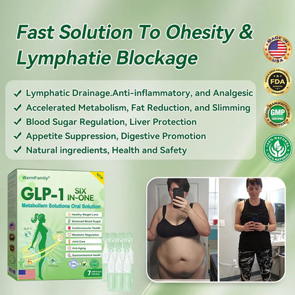 Official Store |Six-in-One Health Solution Oral Liquid (Just once a day, visible changes in 7 days) For obesity, cardiovascular health, diabetes, sleep apnea, Gut Health, joint issues, and more
