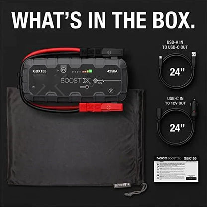 💥- Boost X GBX155 4250A Jump Starter for 10.0L Gasoline and 8.0L Diesel Engines