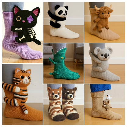 🎅Christmas Sale 49% Off - 🎄3D Knit Animal Socks
