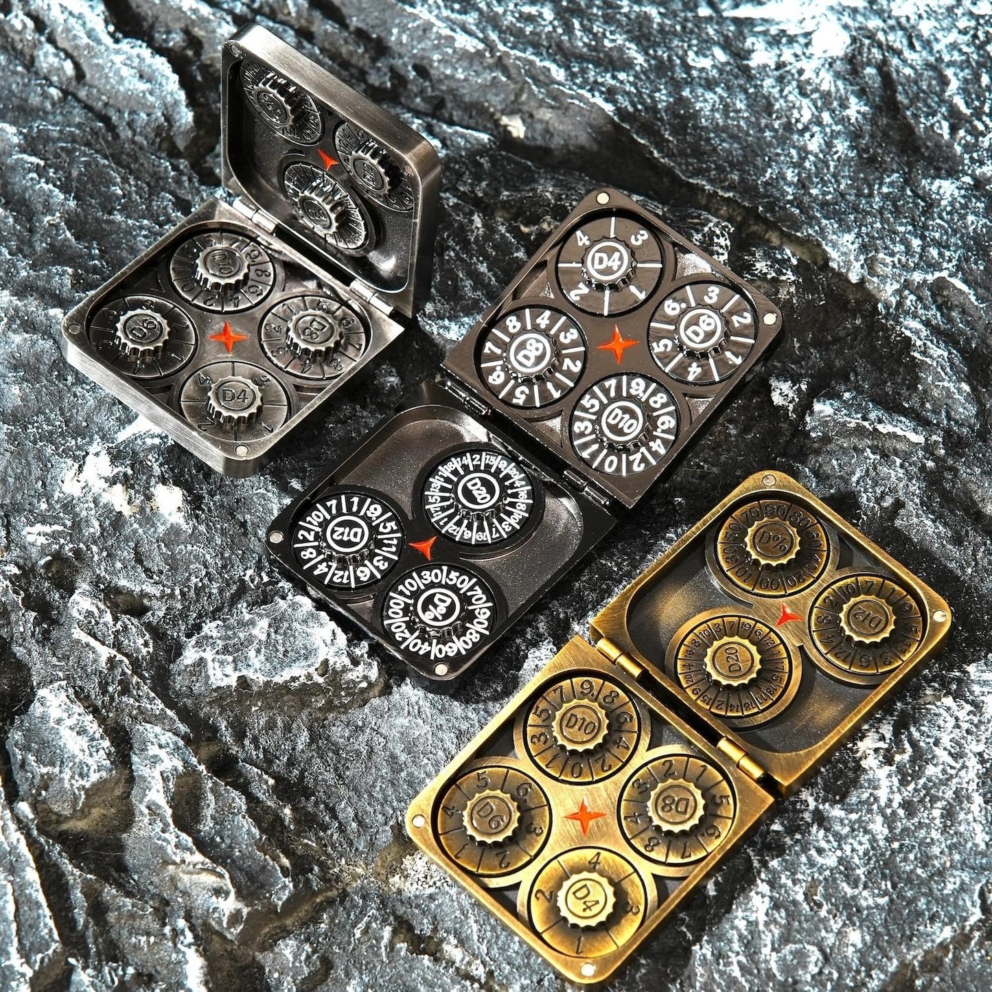 🎲 7-in-1 Metal Spinner Dice Set